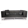 Modern Leather Sofa with Stainless Steel Frame